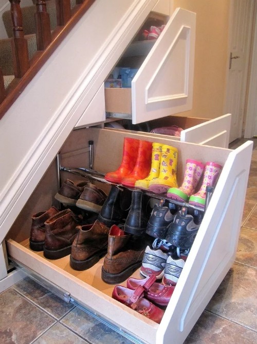 Custom Home Idea: Staircase Storage