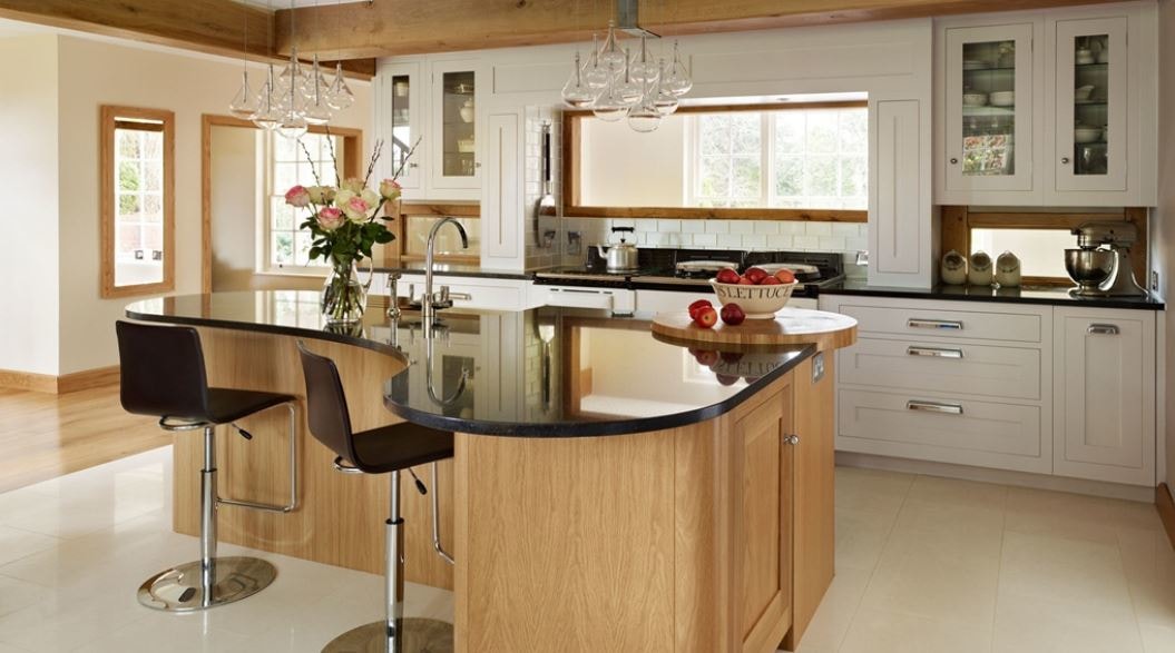 modern curved kitchen island