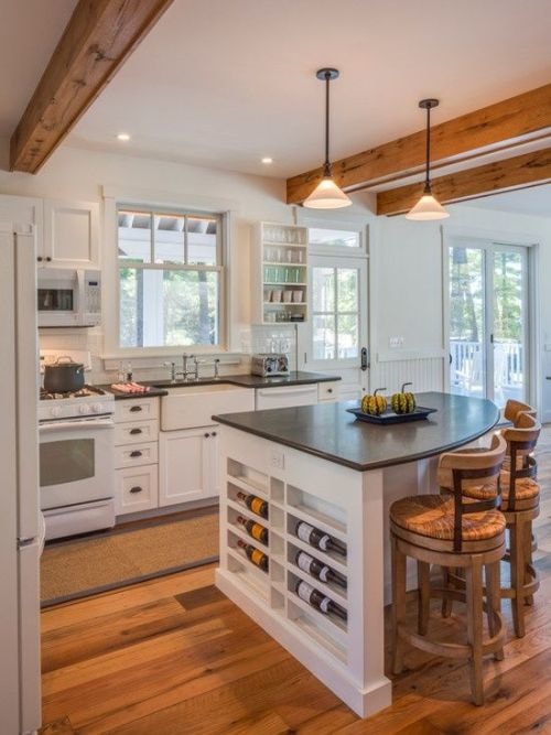 modern curved kitchen island