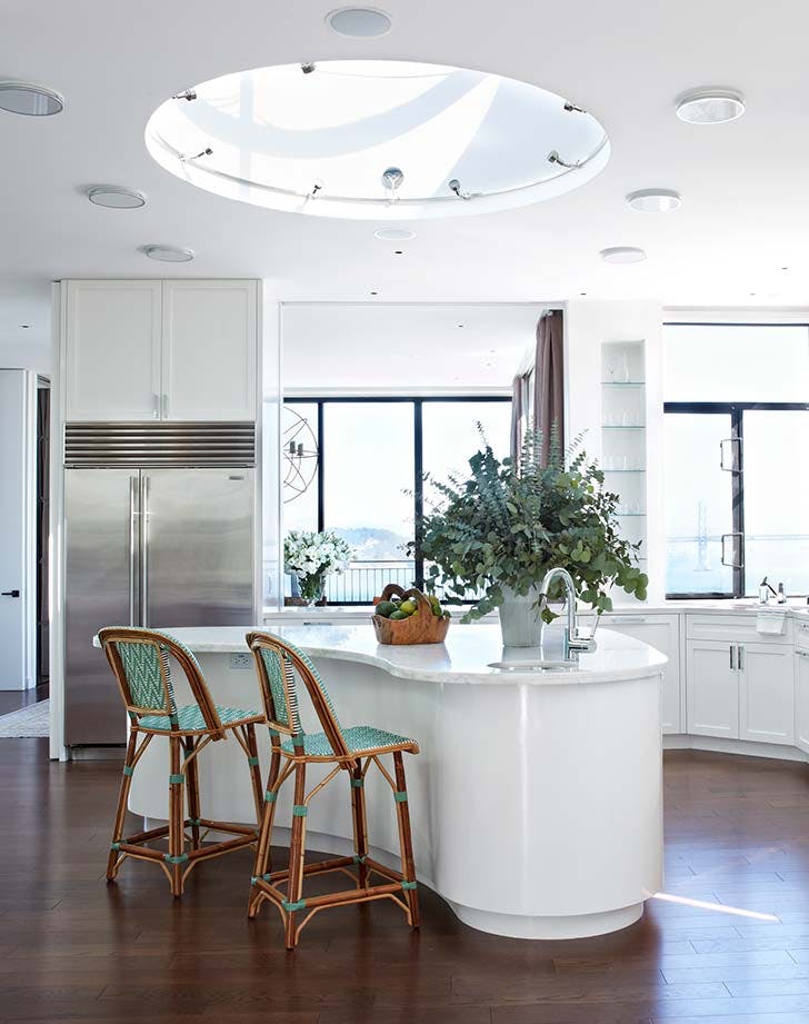 modern curved kitchen island